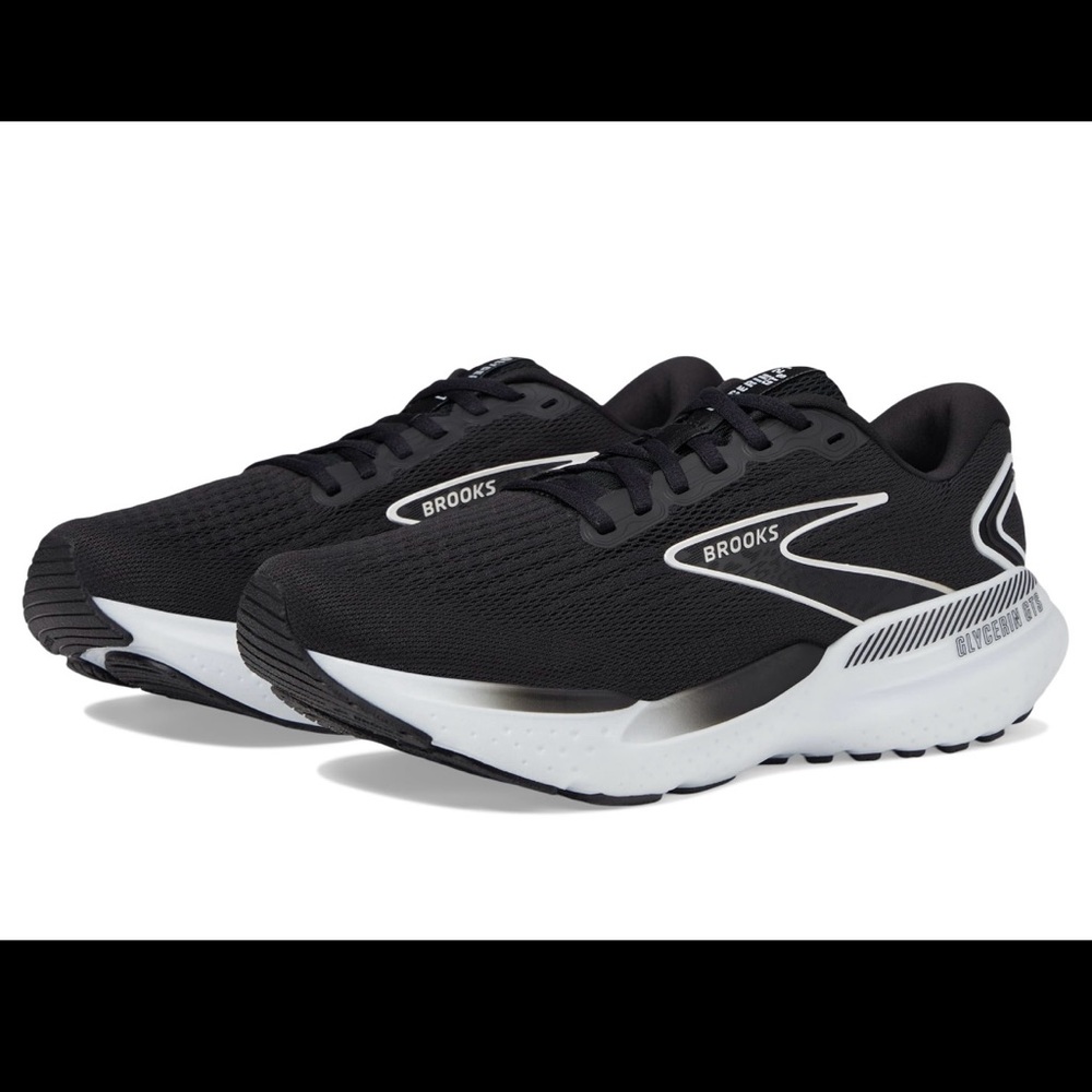 Women’s Brooks Glycerin GTS 21 Black and White Sneakers Running Shoes 10.5 NWOT